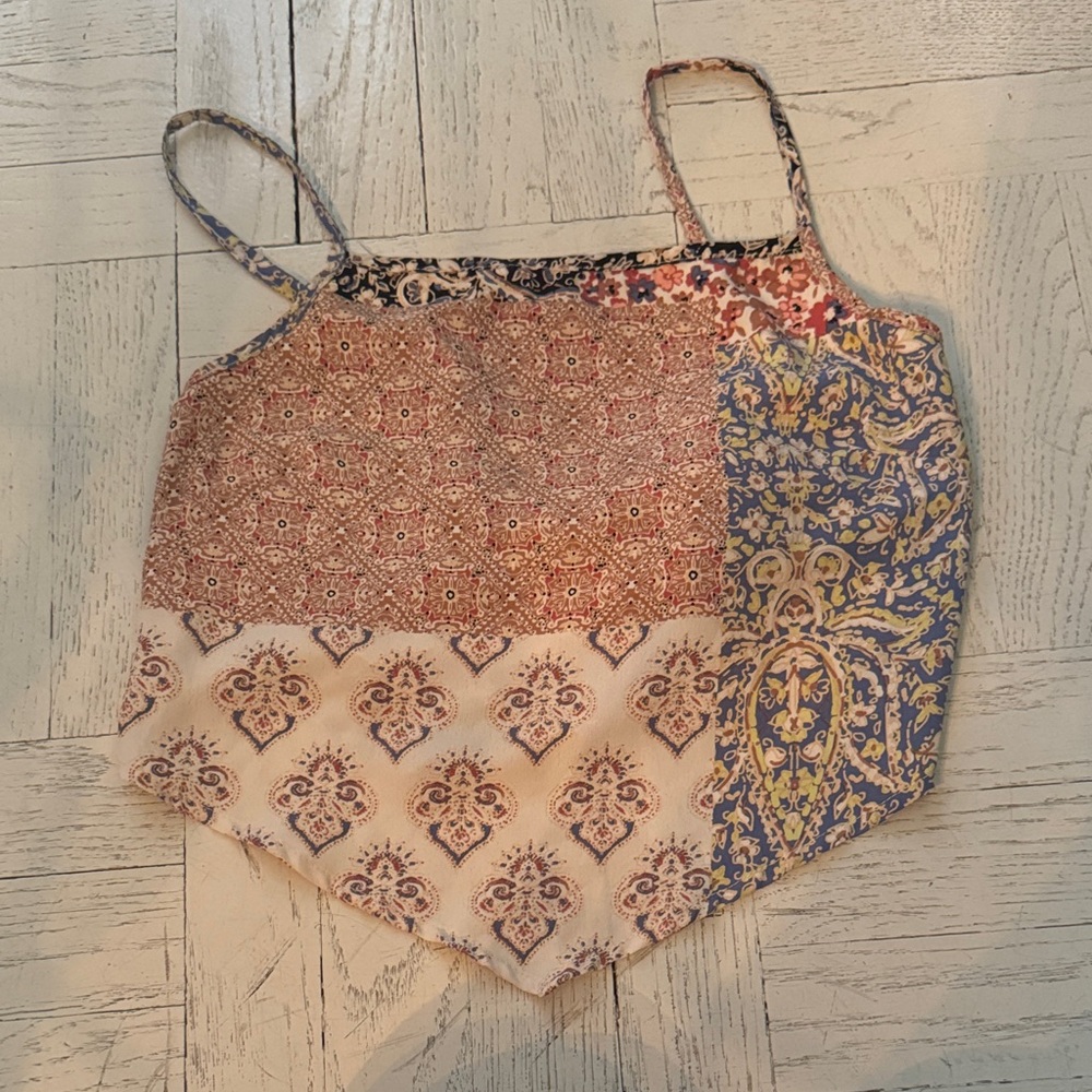 Altar'd State Multicolor Patchwork Bandana Top